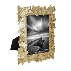 NEW Butterfly Picture Frame 5x7 Photo Gold Tone Metal